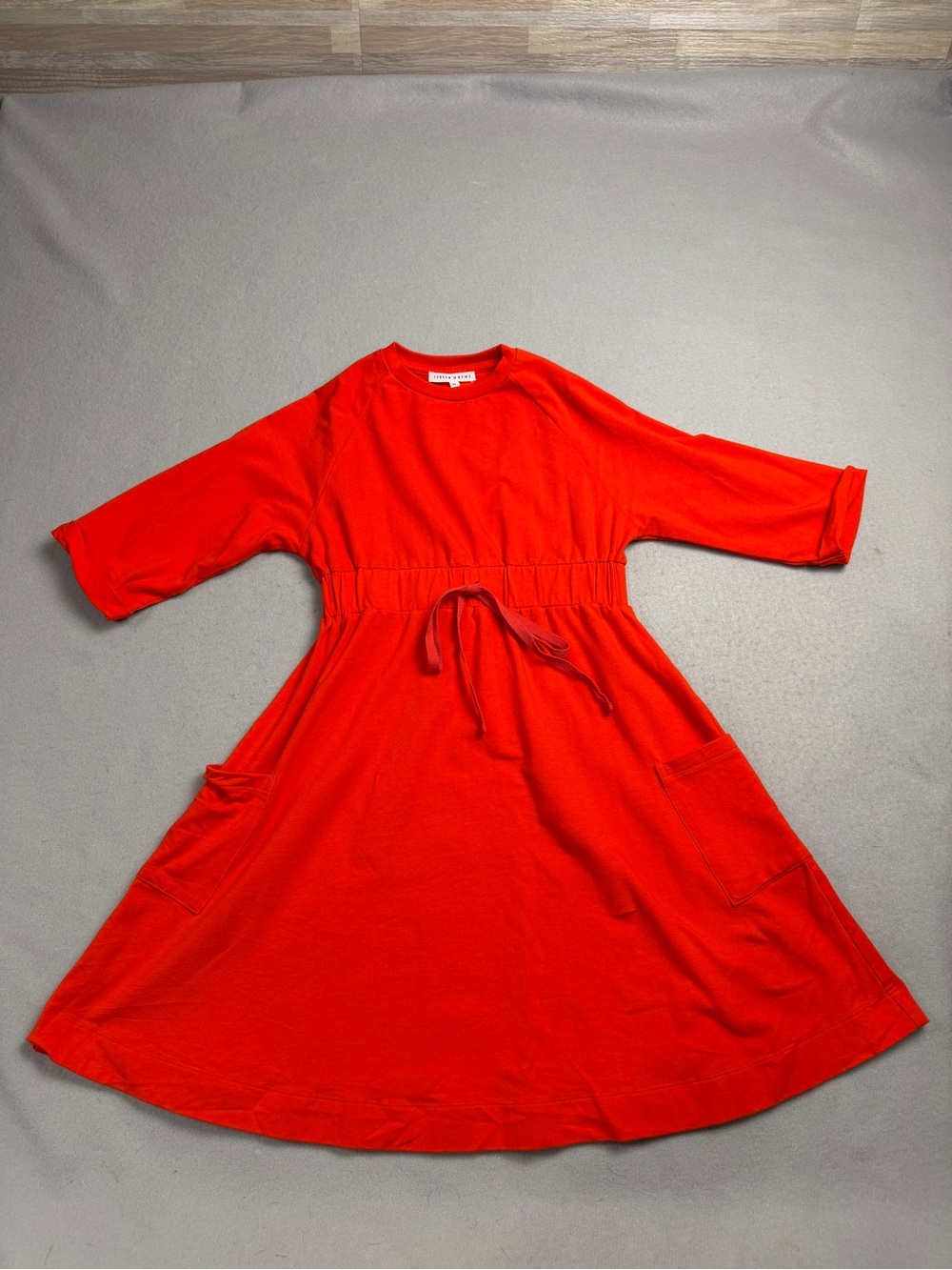 Little Parni LP Pocket Dress Red Orange Raglan Knit Midi Girls Size 8